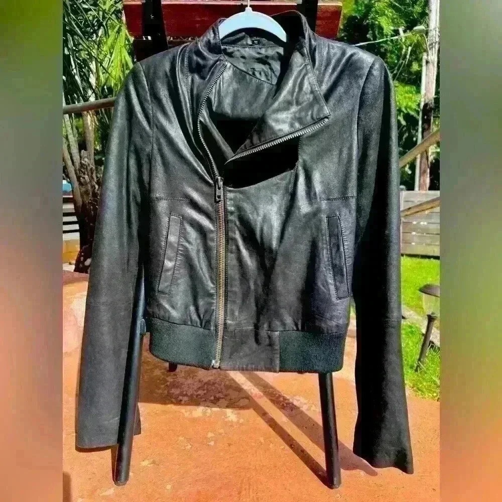 Joe’s Jeans Leather Jacket Medium Goth Emo Punk Moto Festival Concert